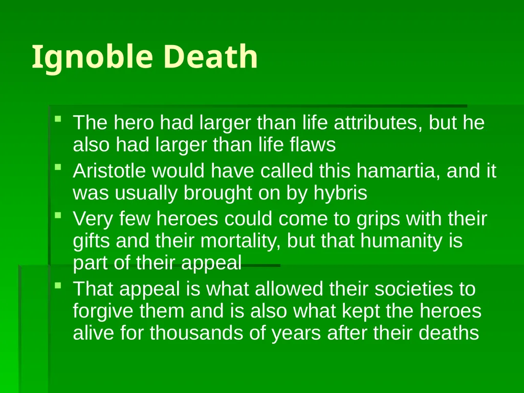 The Characteristics of the Greek Hero When we - slide 12 of 13