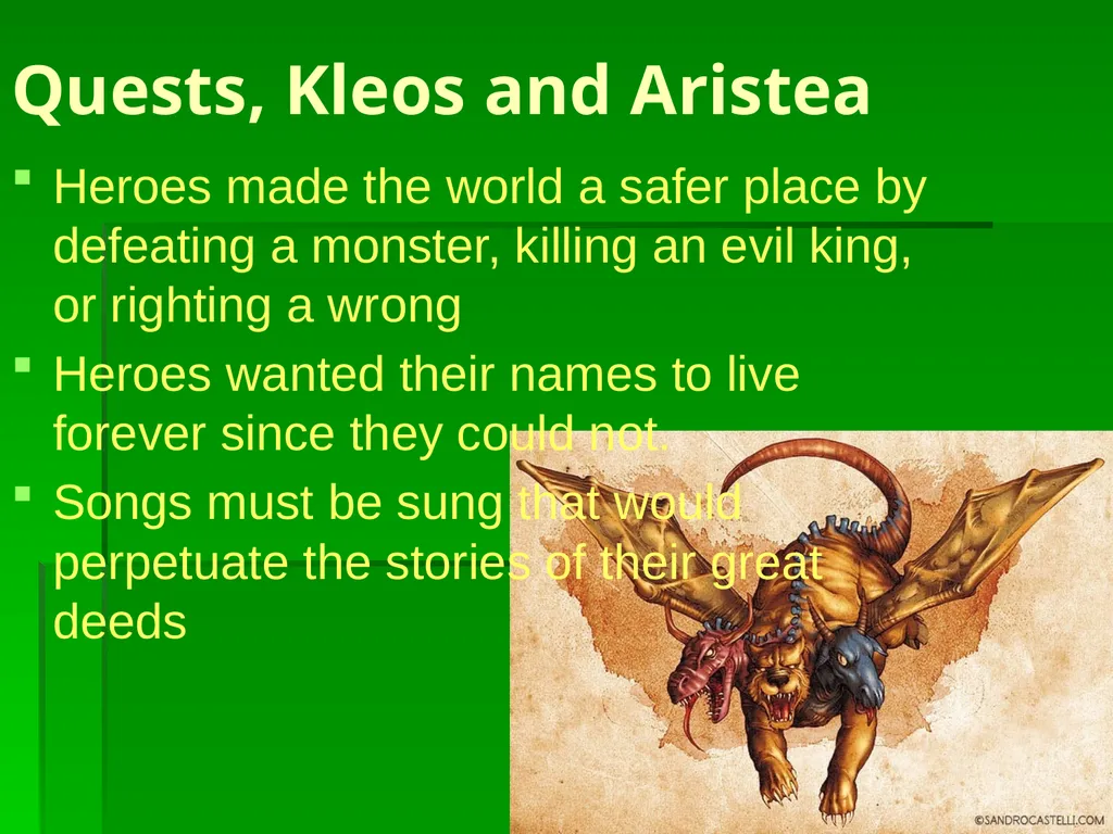 The Characteristics of the Greek Hero When we - slide 9 of 13
