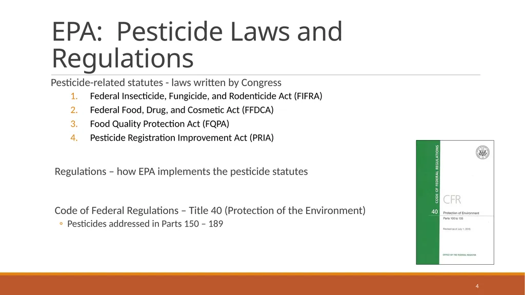 US Regulation of Biocontrol Products November, - slide 4 of 17