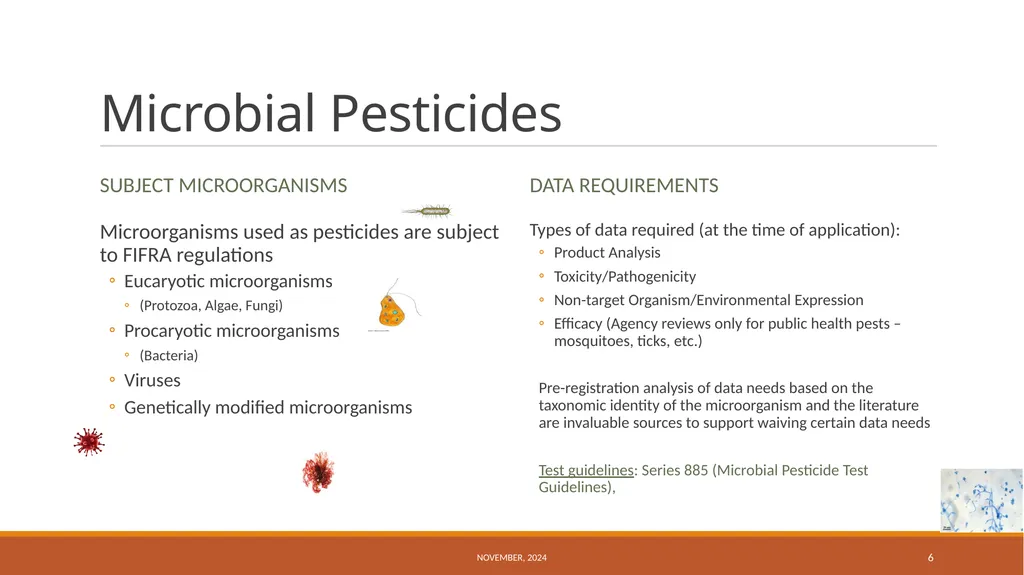 US Regulation of Biocontrol Products November, - slide 6 of 17