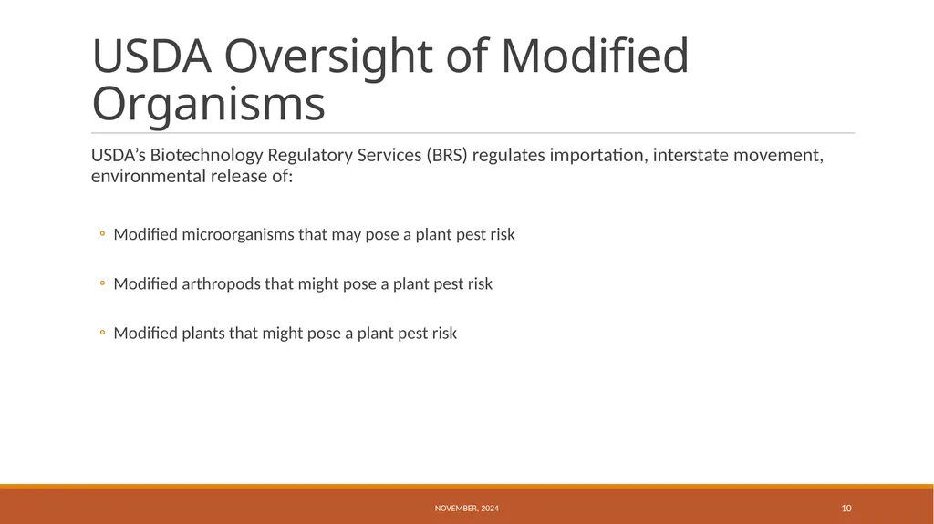 US Regulation of Biocontrol Products November, - slide 10 of 17