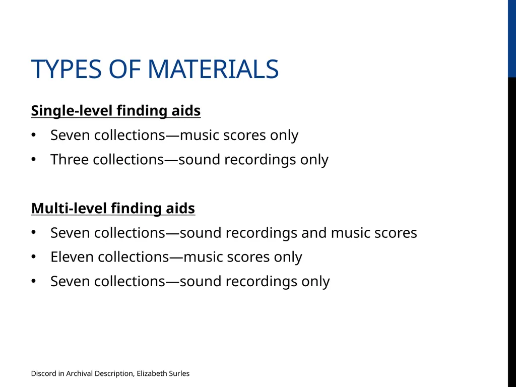 Discord in Archival Description? Evaluating DACS - slide 20 of 21