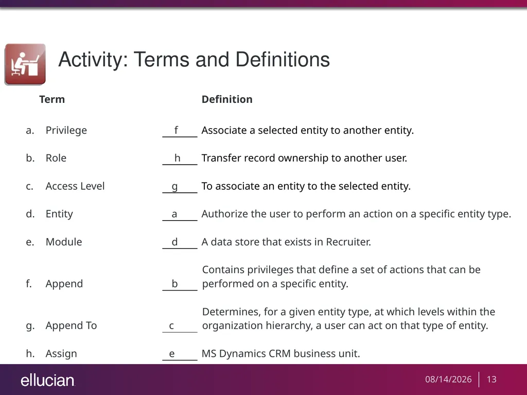 Managing Recruiter Security Roles Objectives - slide 13 of 37