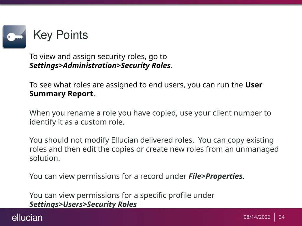 Managing Recruiter Security Roles Objectives - slide 34 of 37