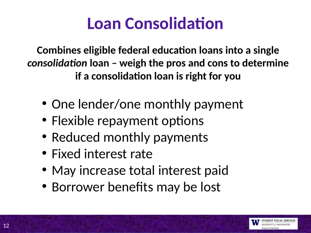 UW Tips on Student Loan Repayment Presented by - slide 12 of 22