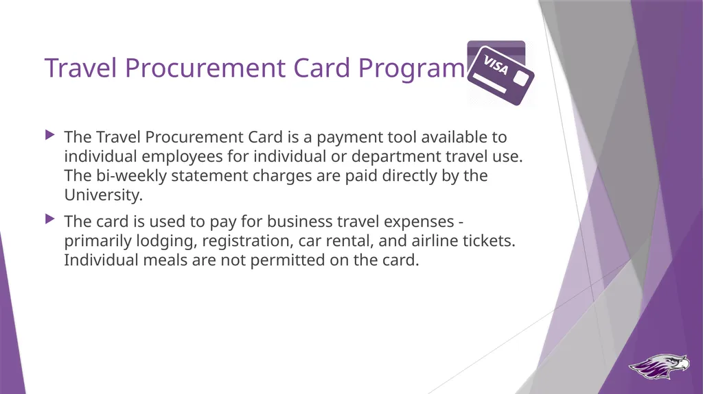 Procurement Card Travel Program Travel Procurement - slide 2 of 20