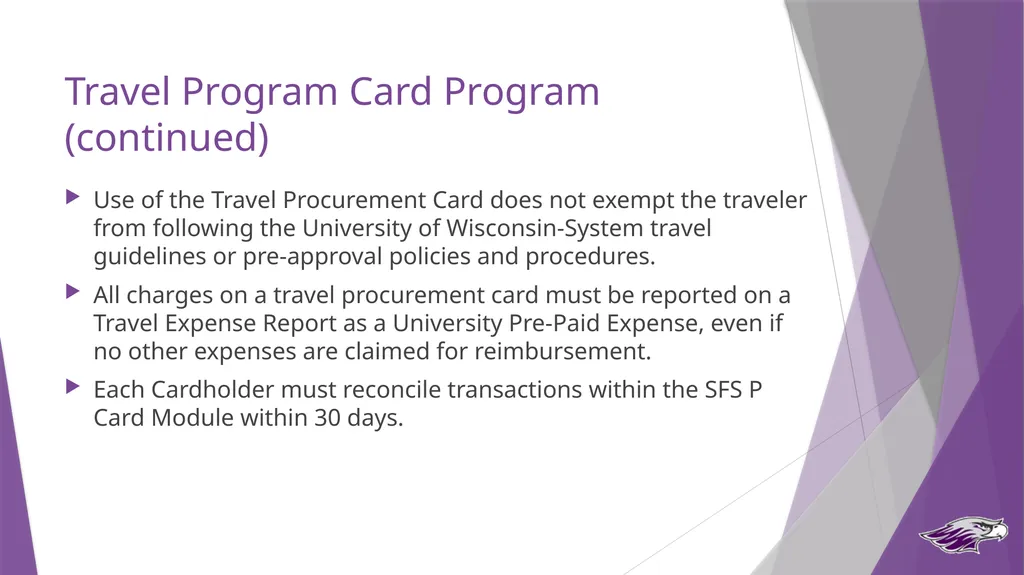 Procurement Card Travel Program Travel Procurement - slide 3 of 20