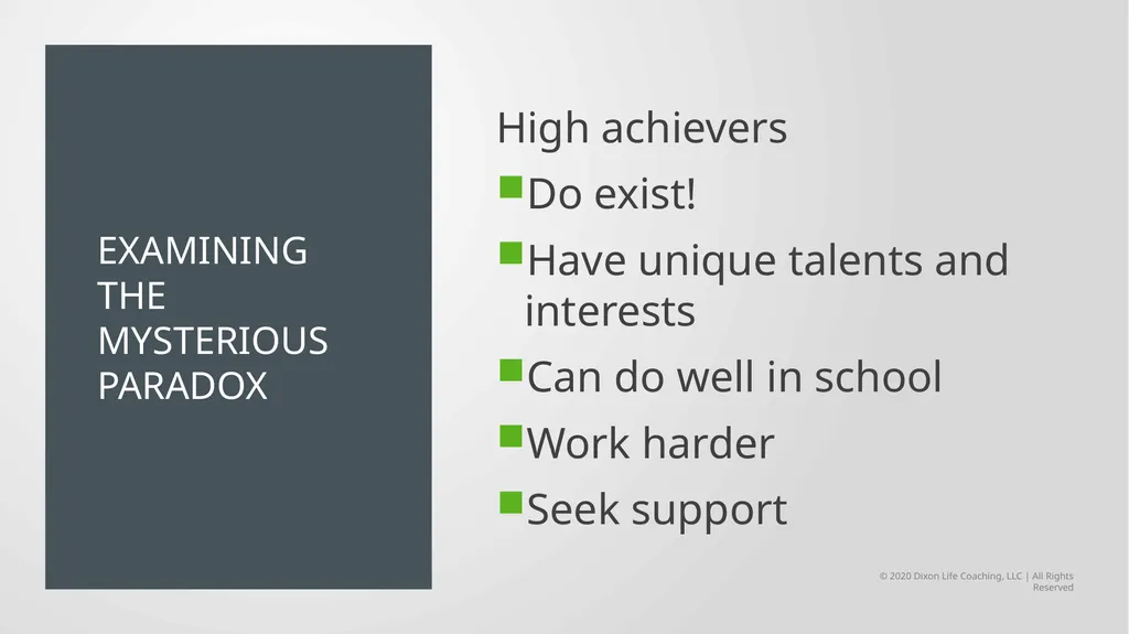 The Mysterious paradox of being a high achiever - slide 20 of 23