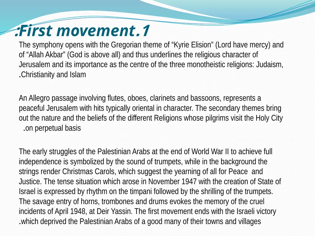 Jerusalem Symphonic Poem for the Palestinian - slide 8 of 18