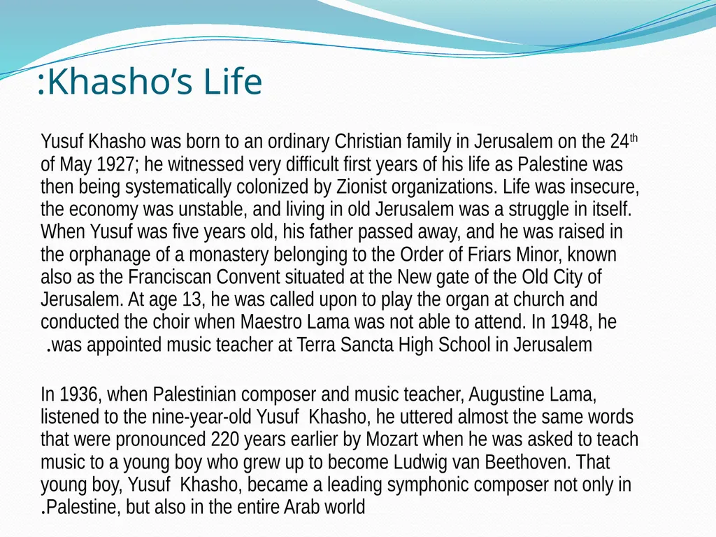 Jerusalem Symphonic Poem for the Palestinian - slide 4 of 18