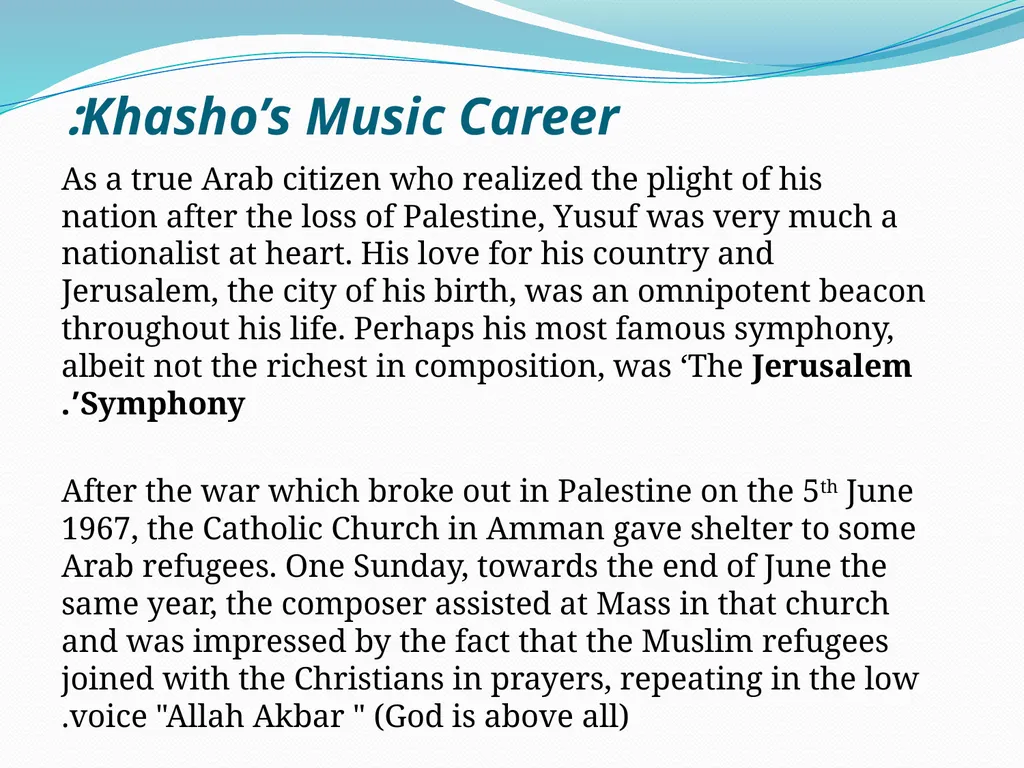 Jerusalem Symphonic Poem for the Palestinian - slide 6 of 18