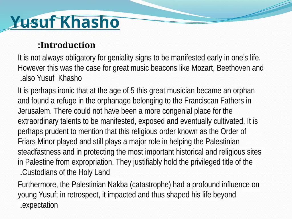 Jerusalem Symphonic Poem for the Palestinian - slide 3 of 18