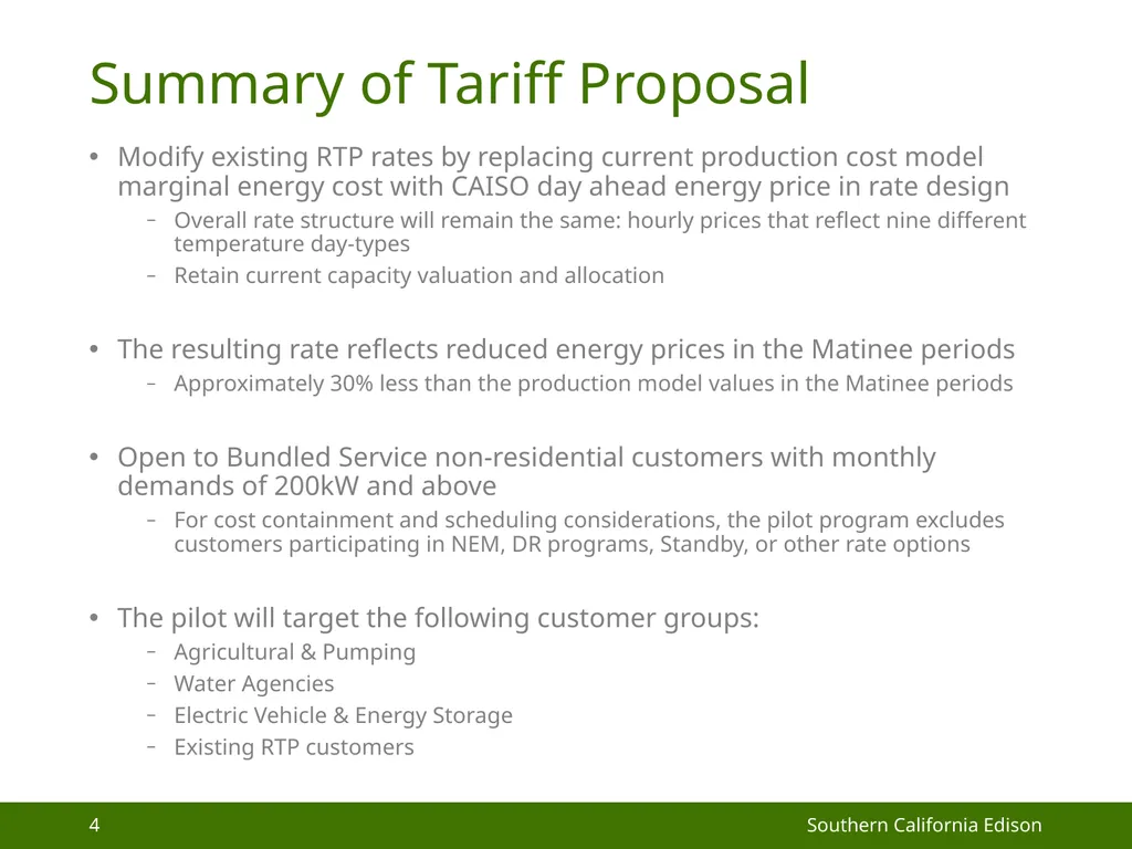 Matinee Pricing Opt-in Pilot Rate Proposal - slide 4 of 9