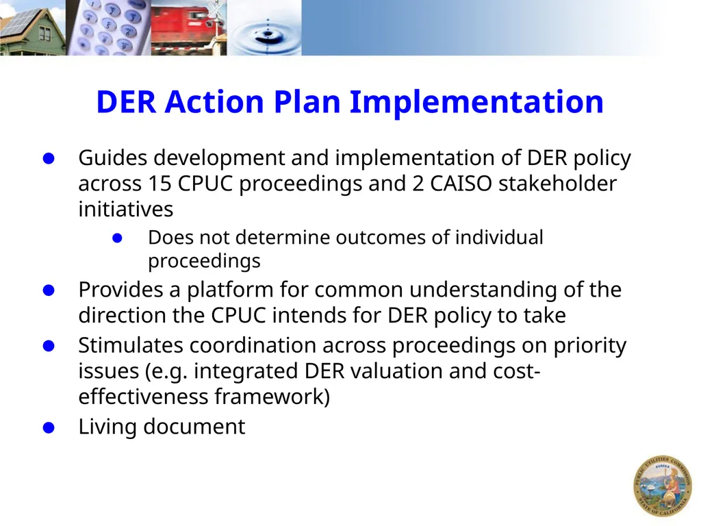 DER ACTION PLAN UPDATE California Public Utilities - slide 4 of 13
