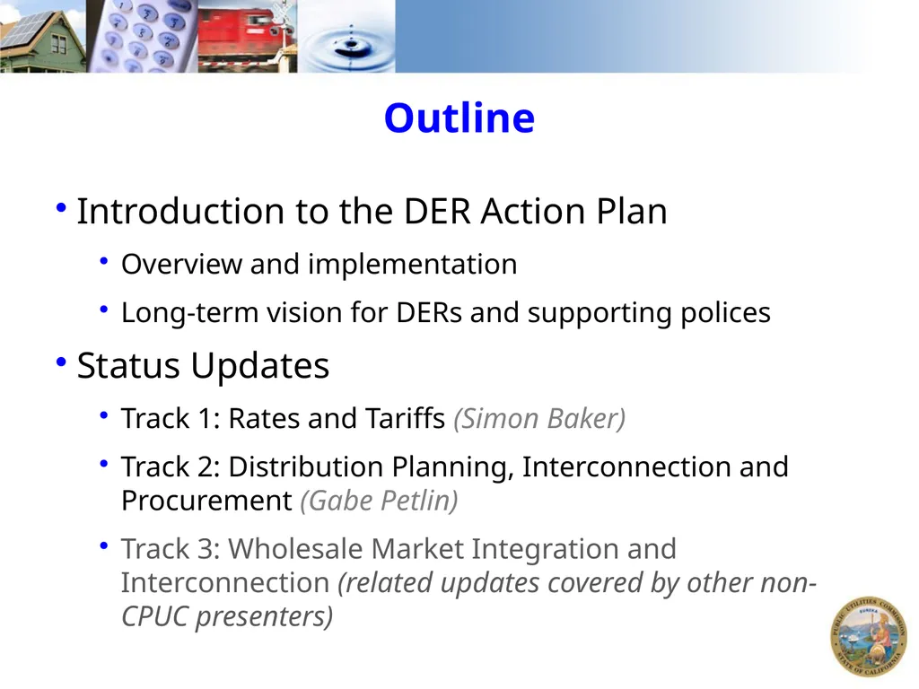 DER ACTION PLAN UPDATE California Public Utilities - slide 2 of 13