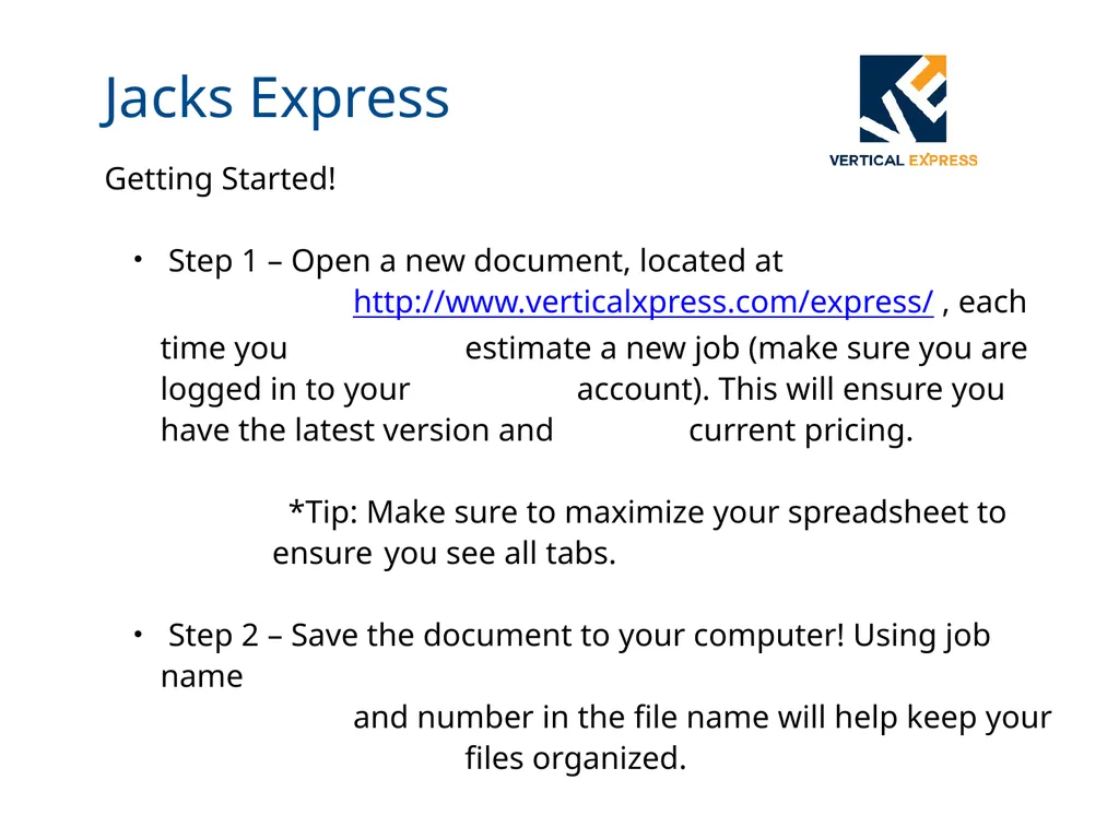 Jacks Express Tutorial for Estimating, Surveying, - slide 4 of 9
