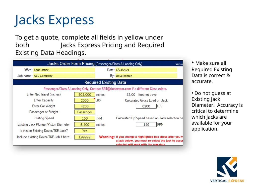 Jacks Express Tutorial for Estimating, Surveying, - slide 5 of 9