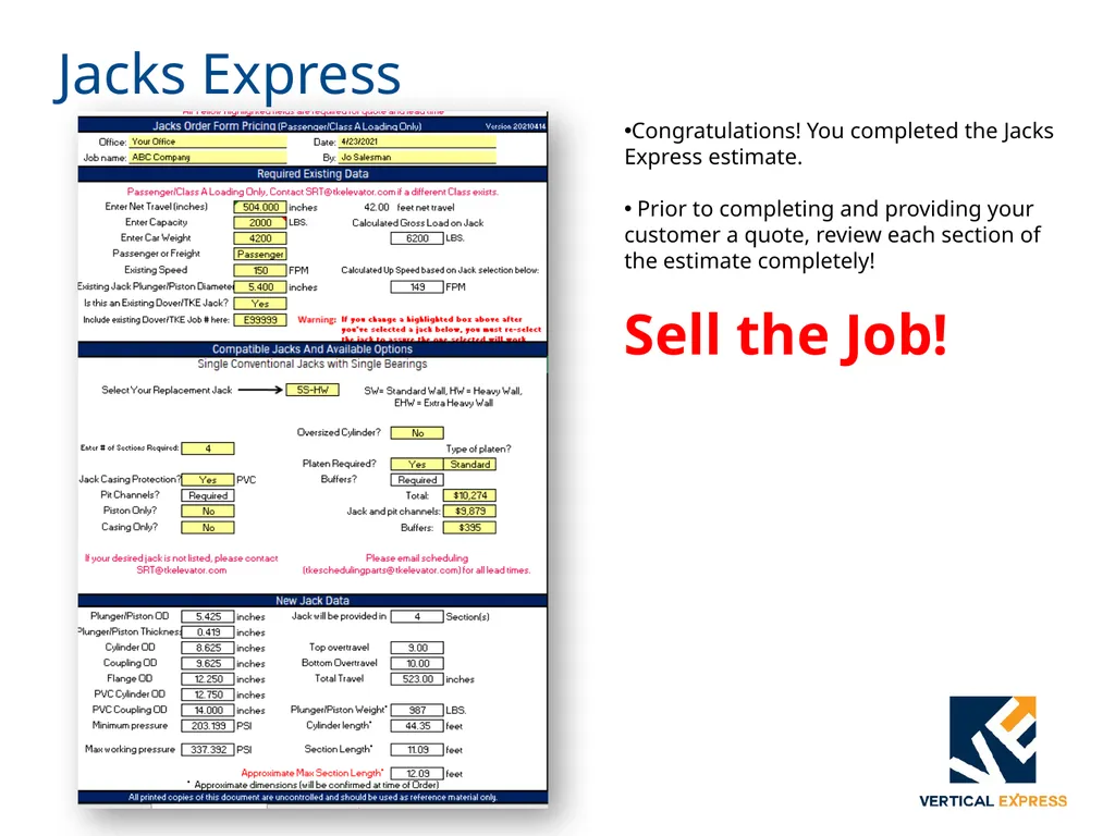 Jacks Express Tutorial for Estimating, Surveying, - slide 7 of 9