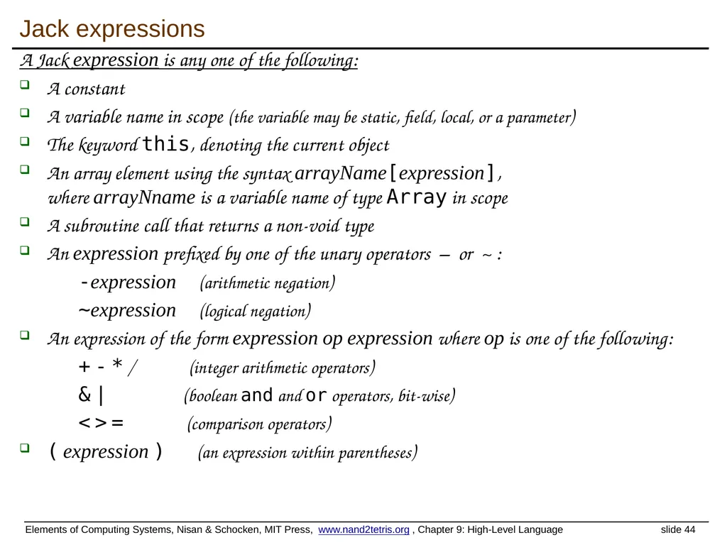 www.nand2tetris.org Building a Modern Computer - slide 44 of 55