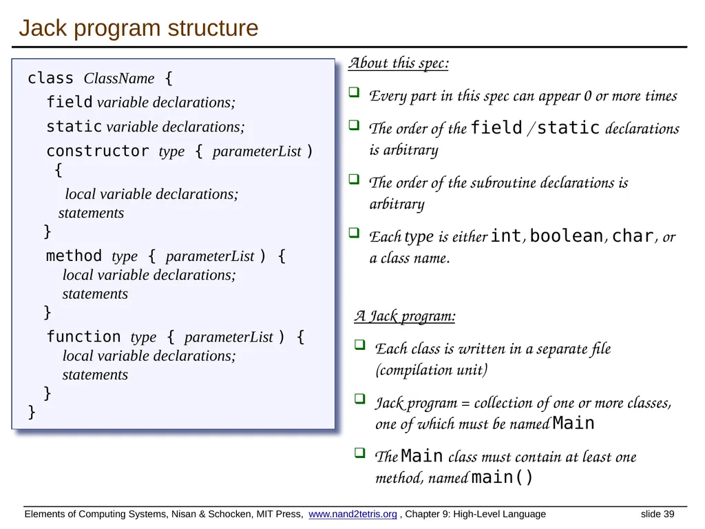 www.nand2tetris.org Building a Modern Computer - slide 39 of 55