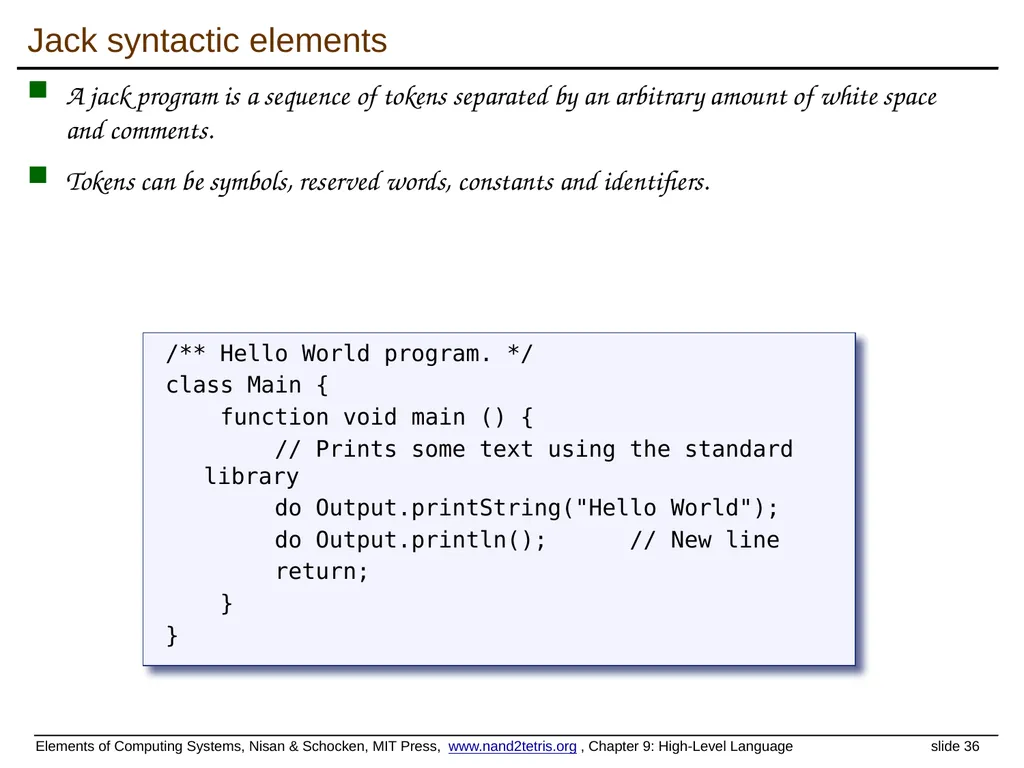 www.nand2tetris.org Building a Modern Computer - slide 36 of 55
