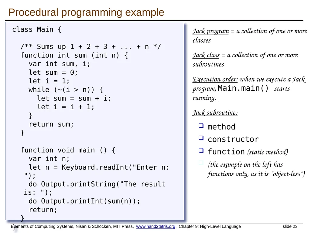 www.nand2tetris.org Building a Modern Computer - slide 23 of 55