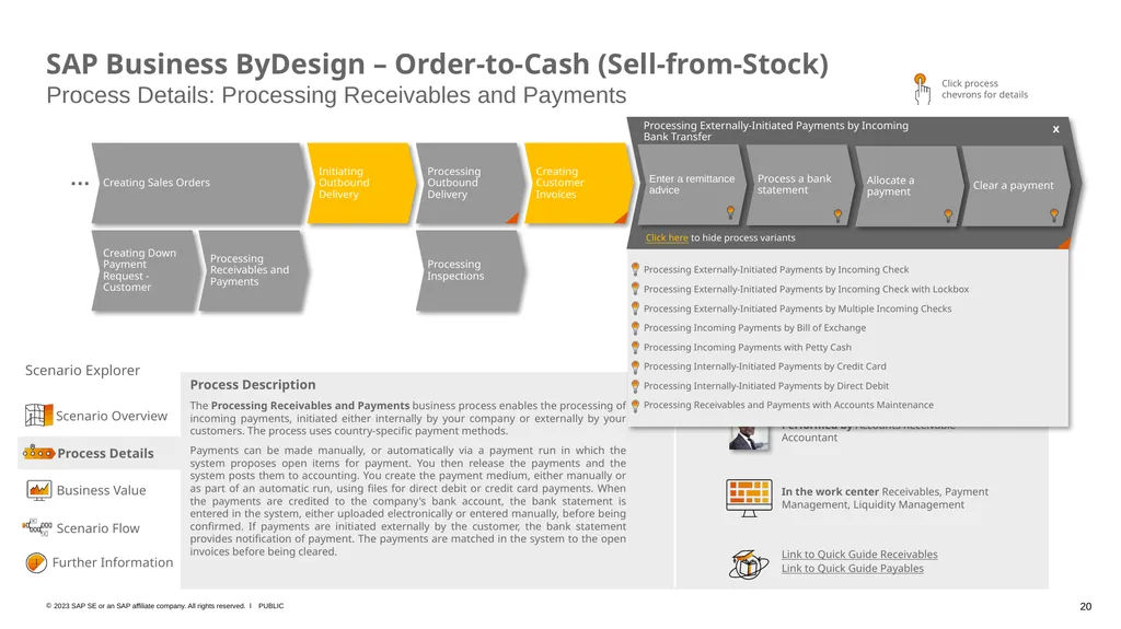 SAP Business ByDesign – Business Scenario Explorer - slide 20 of 26