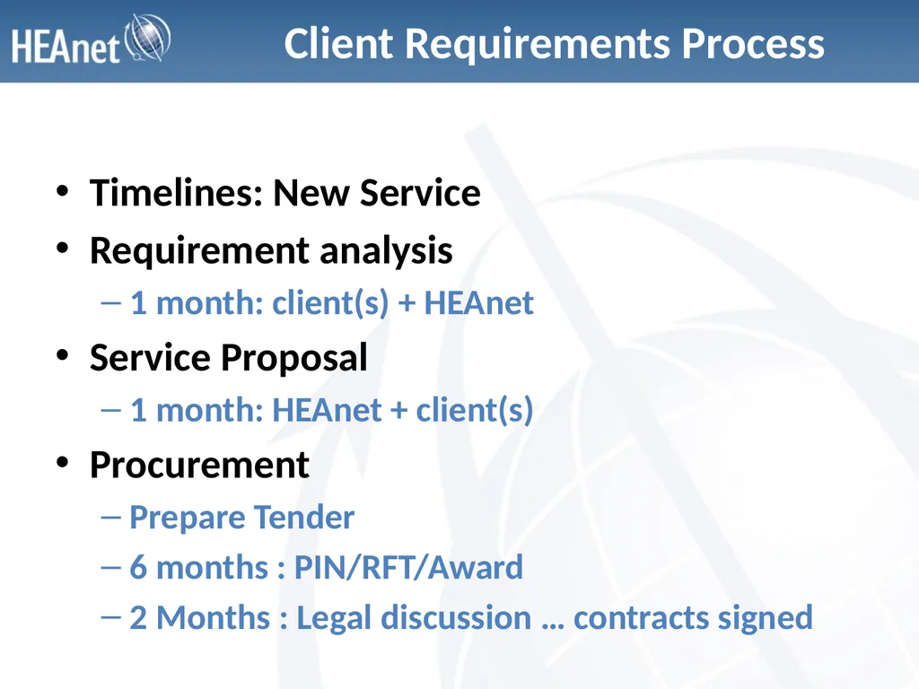 Client Requirements Process Service Change - slide 5 of 9