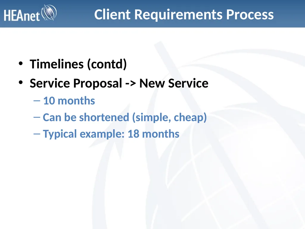 Client Requirements Process Service Change - slide 6 of 9