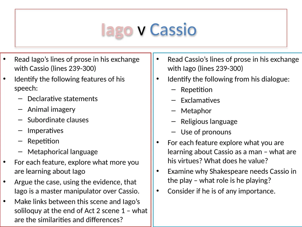 Title: Othello – Act 2 Scene 3 Tuesday, 22nd - slide 4 of 8