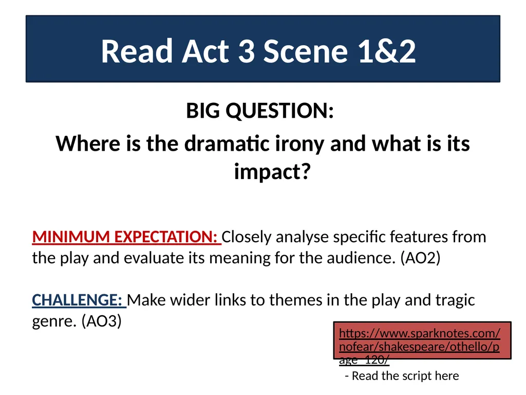 Title: Othello – Act 2 Scene 3 Tuesday, 22nd - slide 5 of 8
