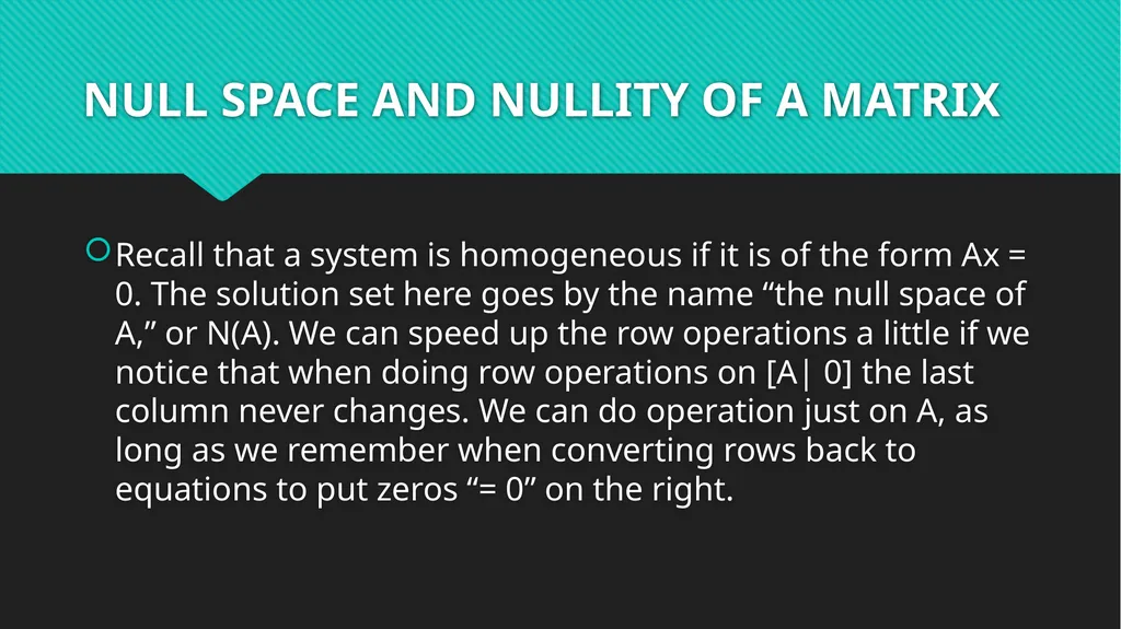 LINAR EQUATIONS Chapter 4 HOMOGENEOUS LINEAR - slide 5 of 12