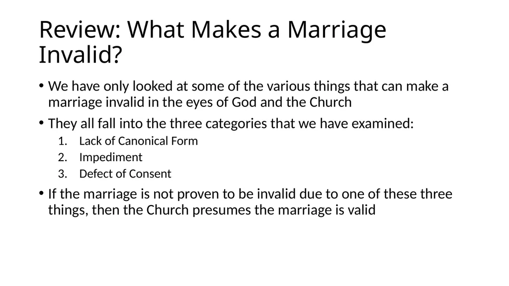 What Makes a Marriage Invalid? Very Rev. James M. - slide 37 of 50