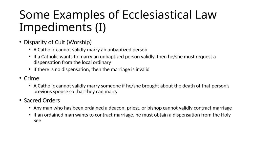 What Makes a Marriage Invalid? Very Rev. James M. - slide 24 of 50