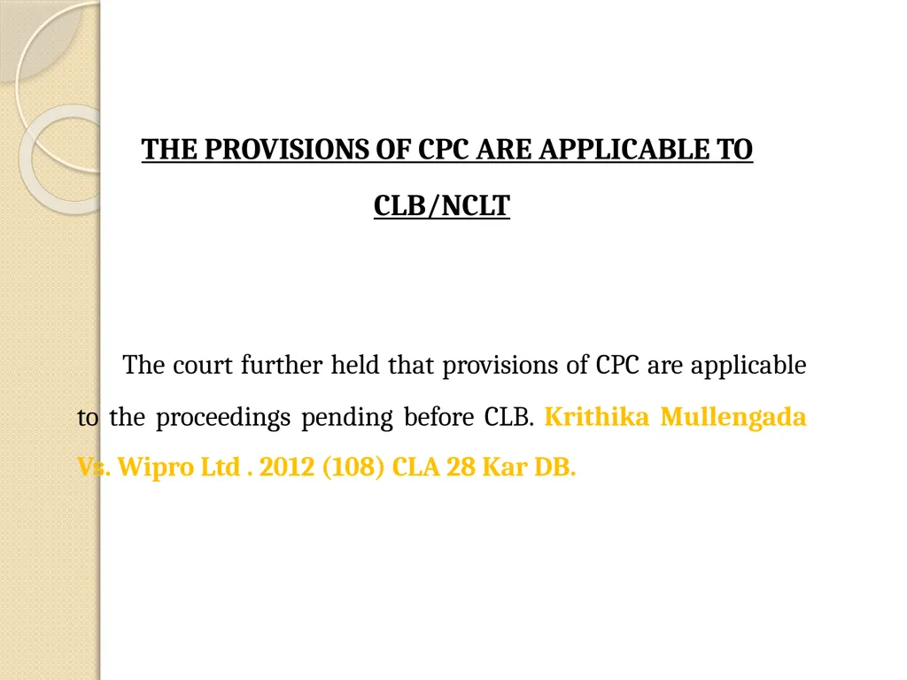 PREPAREDNESS FOR NCLT VARIOUS LAWS A PROFESSIONAL - slide 65 of 90