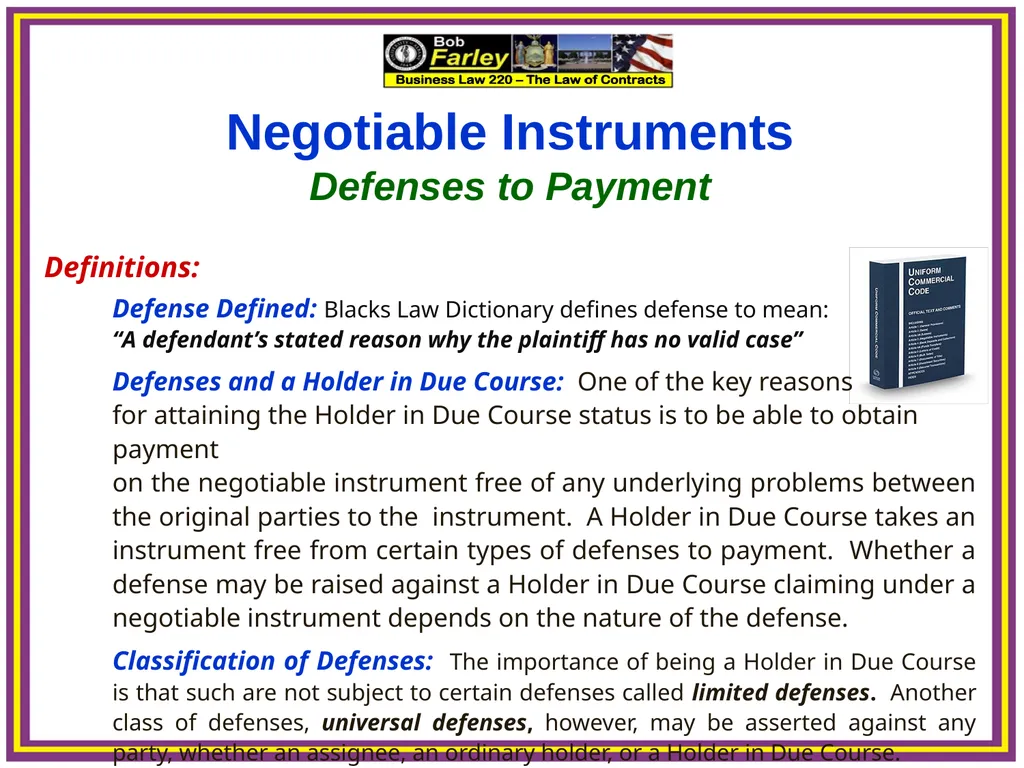 Slide Set Thirteen B: Payment Systems – Defenses - slide 5 of 12