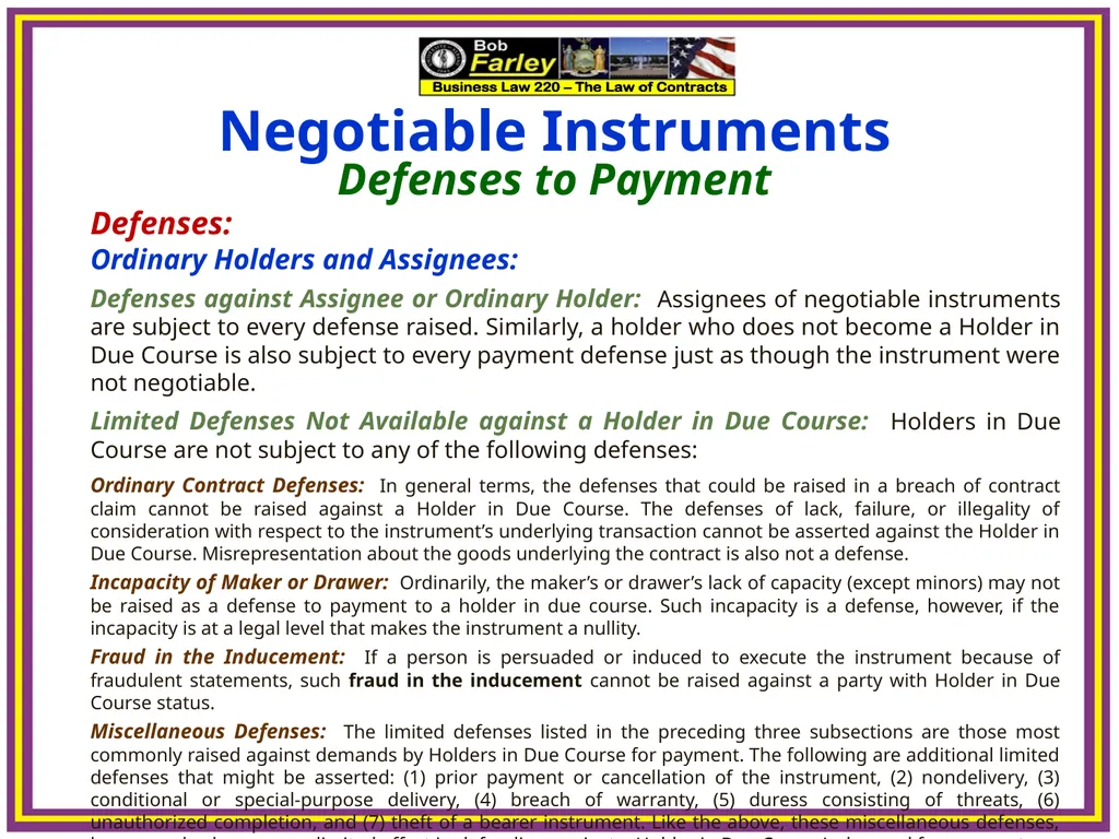 Slide Set Thirteen B: Payment Systems – Defenses - slide 7 of 12