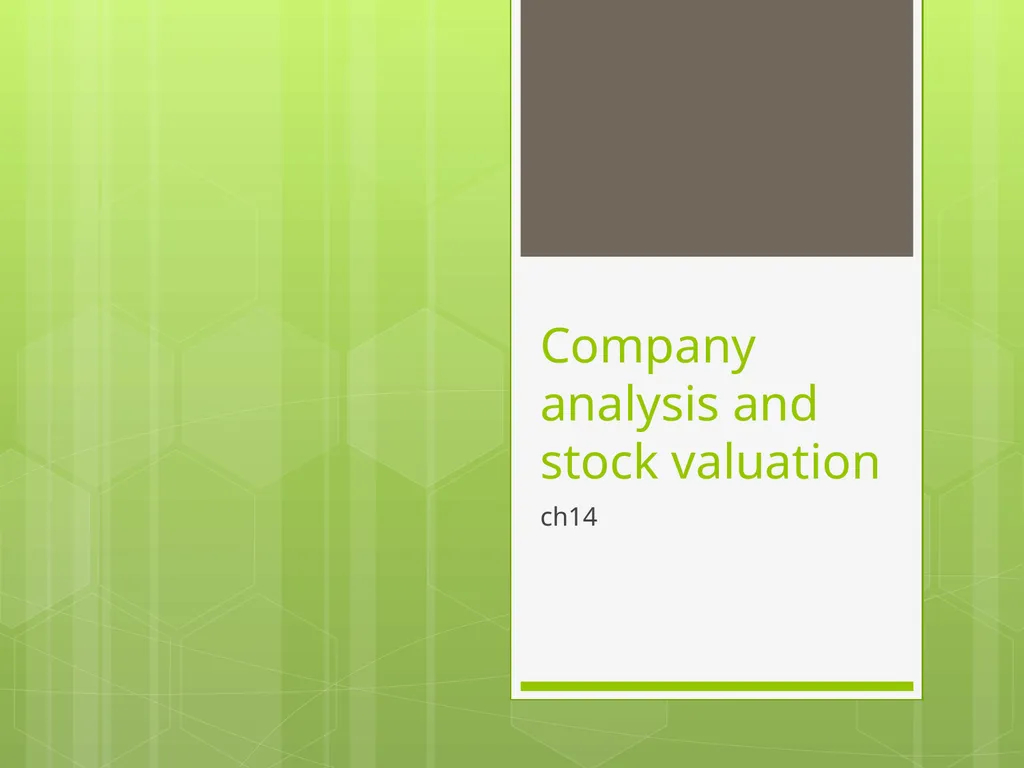 Company analysis and stock valuation ch14 Company - slide 1 of 18
