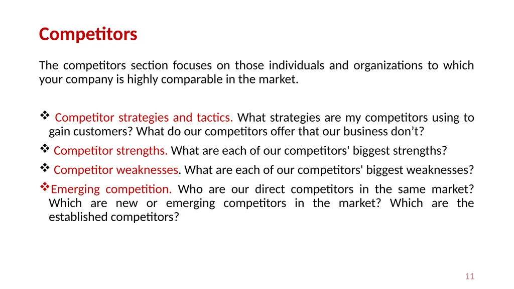 Situation analysis I: The 5 Cs (Company, - slide 11 of 13