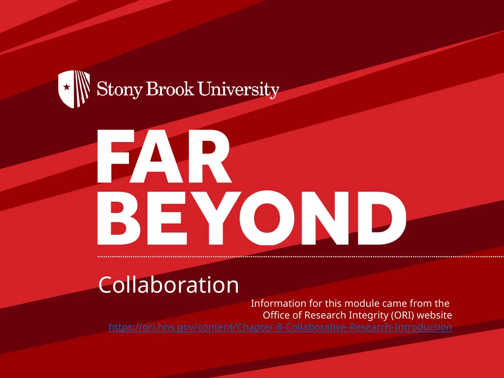 Collaboration Information for this module came - slide 1 of 22