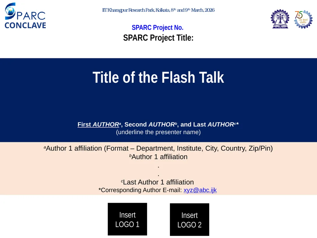 SPARC Project Title: First AUTHORa, Second - slide 1 of 5