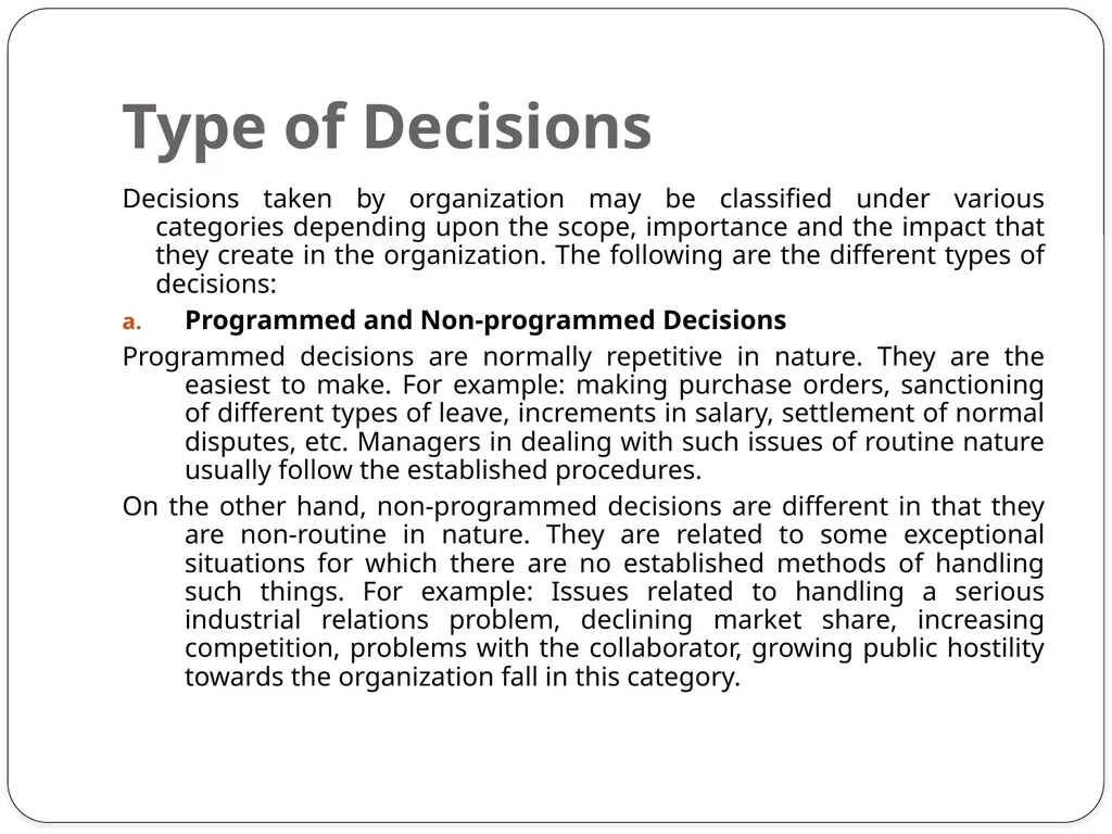 Decision Making Decision Making Decision making is - slide 4 of 7