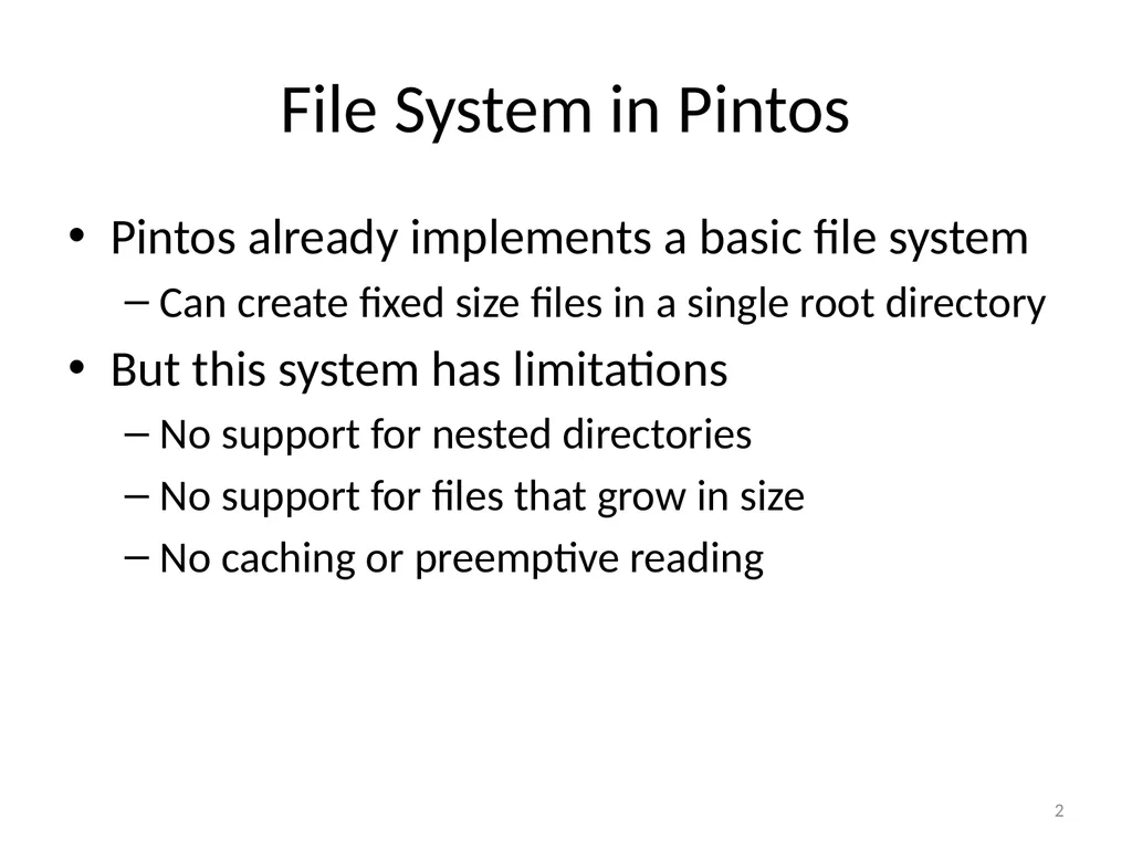 CS 5600 Computer Systems Project 4: File System in - slide 2 of 15