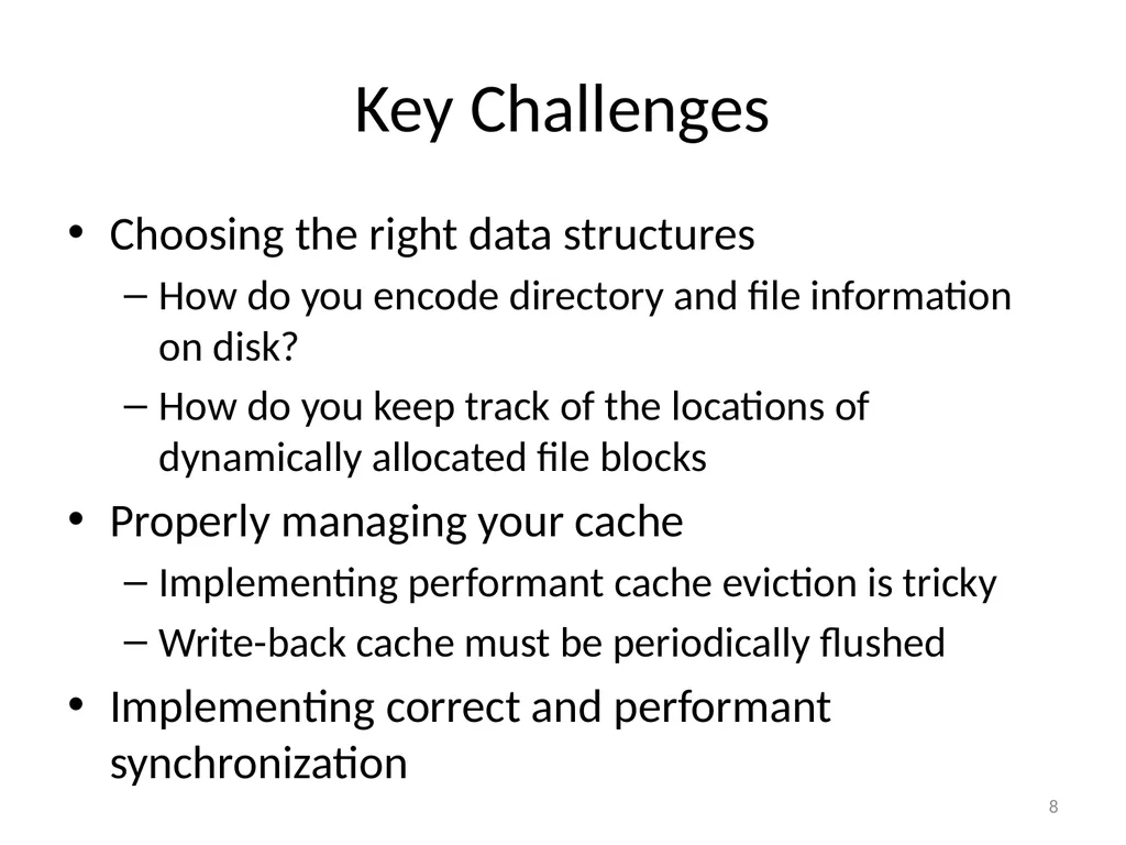 CS 5600 Computer Systems Project 4: File System in - slide 8 of 15
