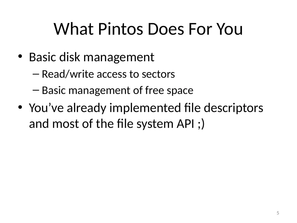 CS 5600 Computer Systems Project 4: File System in - slide 5 of 15