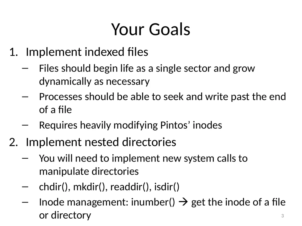 CS 5600 Computer Systems Project 4: File System in - slide 3 of 15