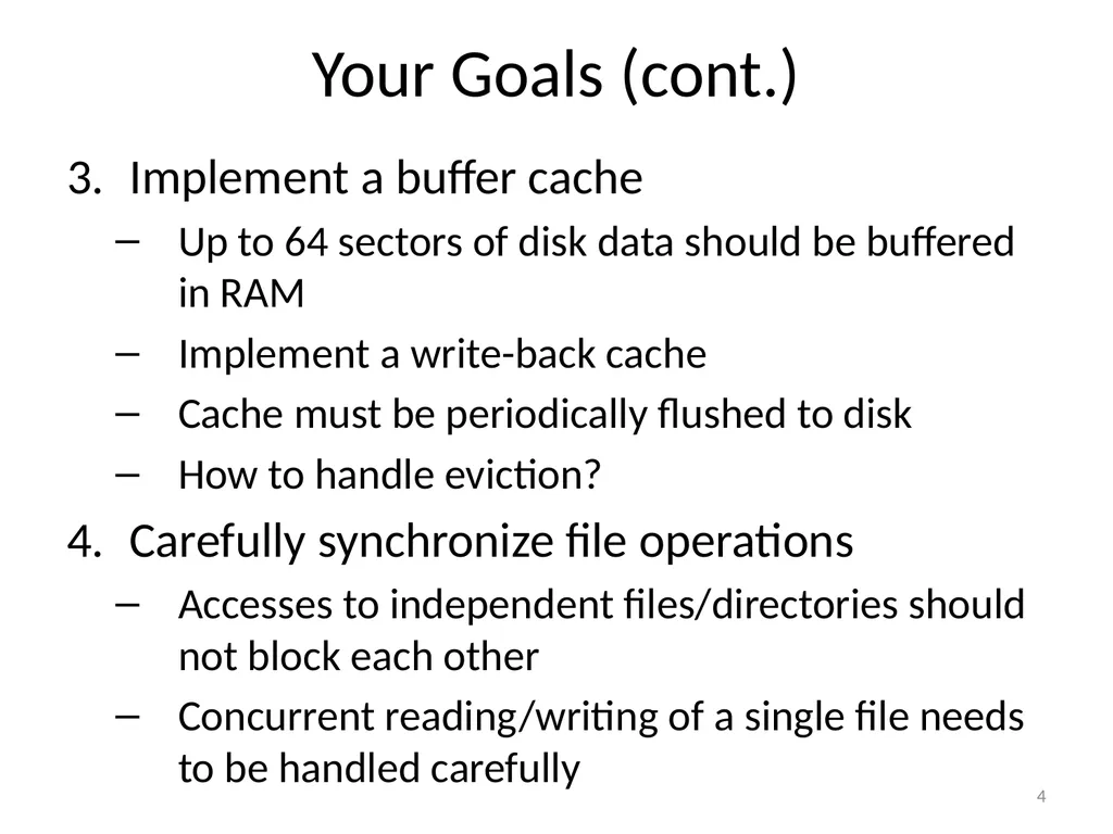 CS 5600 Computer Systems Project 4: File System in - slide 4 of 15