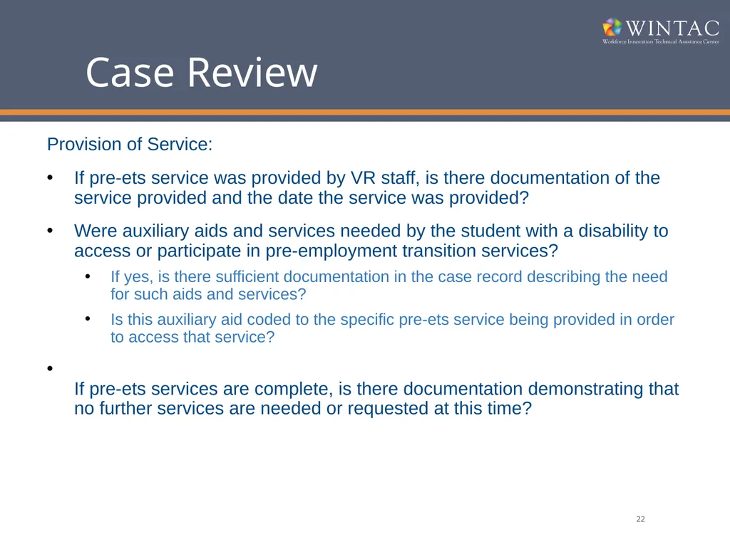 Pre-Employment Transition Services “Where Do We Go - slide 22 of 30