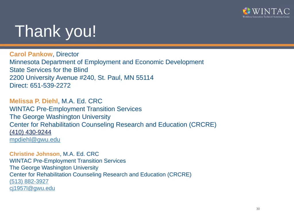 Pre-Employment Transition Services “Where Do We Go - slide 30 of 30