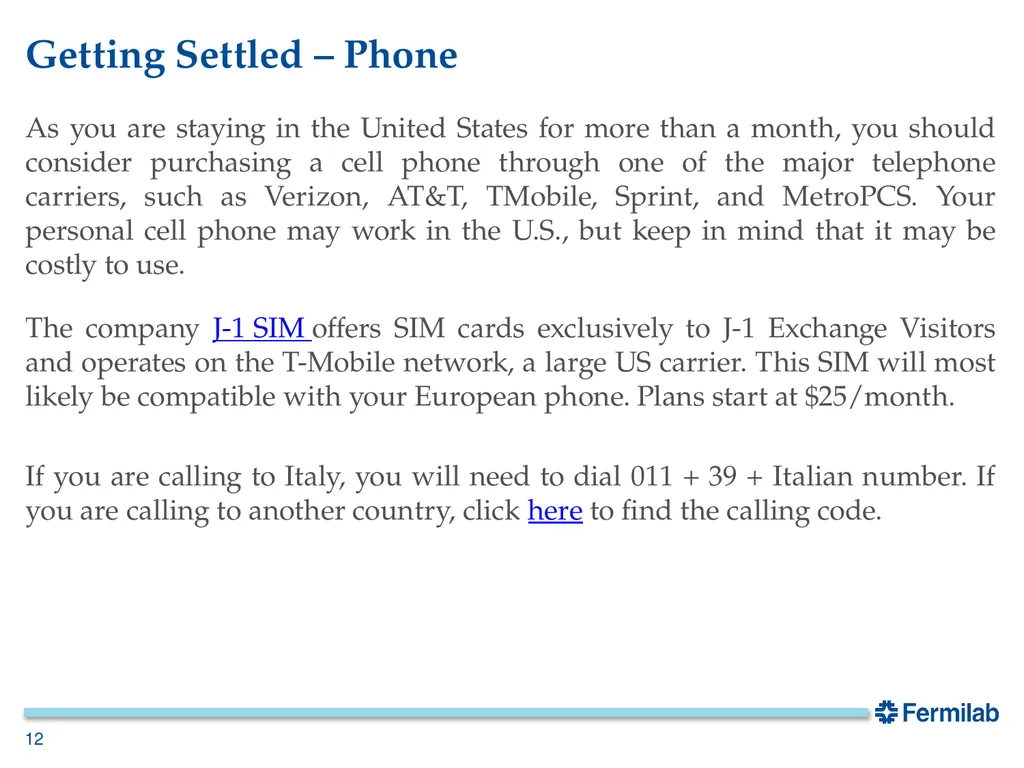 Fermilab Visa Office J-1 Arrival Orientation Your - slide 12 of 17